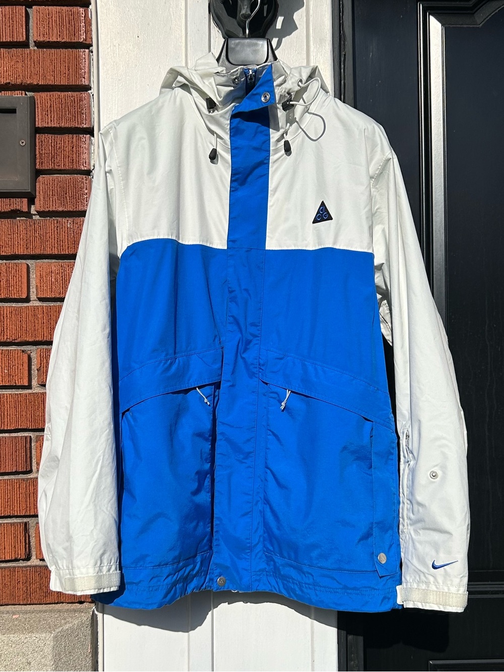 Vintage Y2K Nike ACG FITSTORM Jacket Blue White Jacket Coat outdoor gorpcore